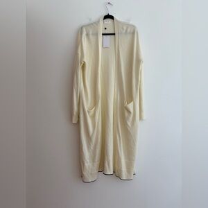 Lovers and Friends Wool Blend Long Cardigan Duster Robe Knit Cream Lounge XL NWT